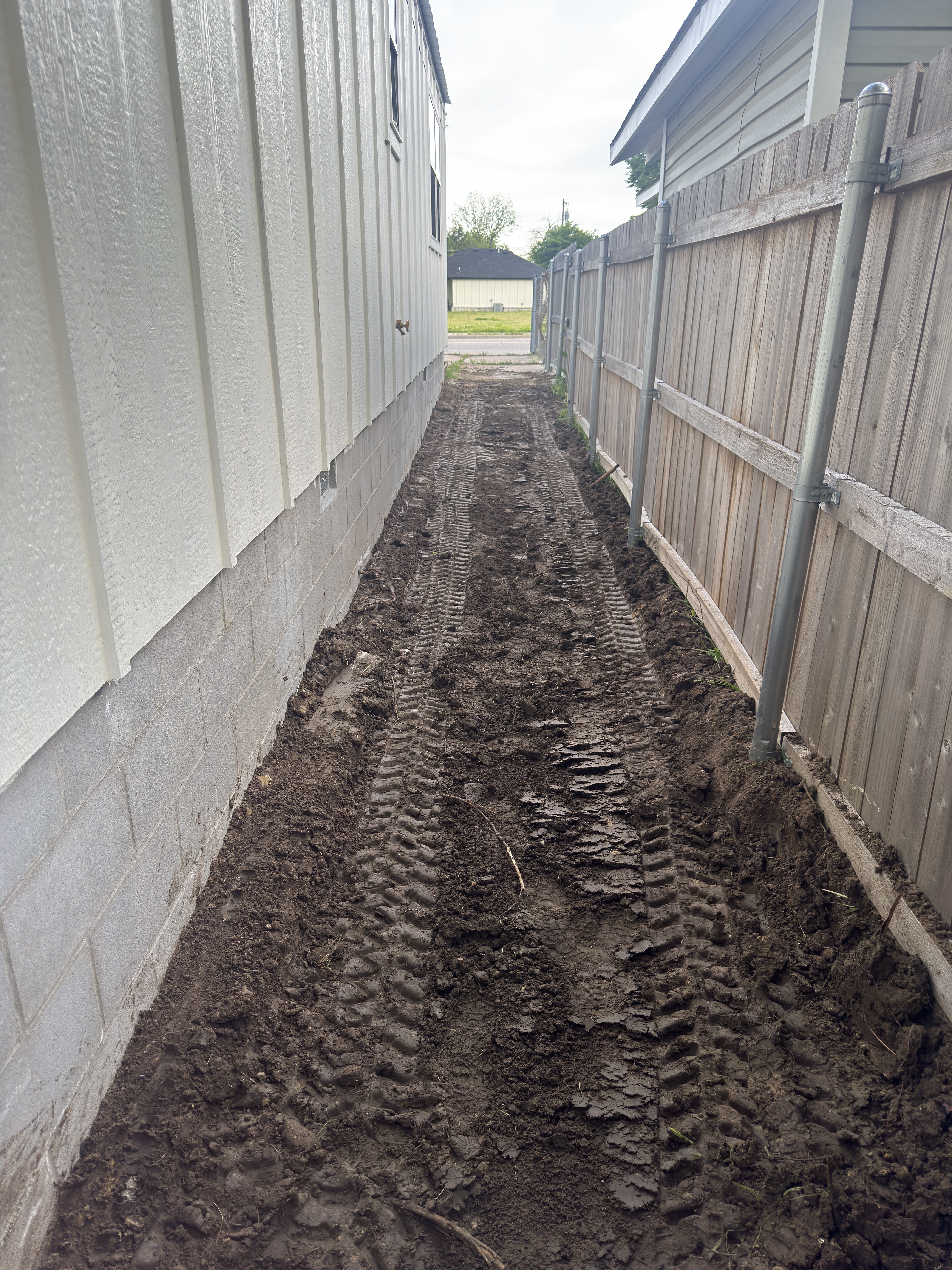 Side yard grading project